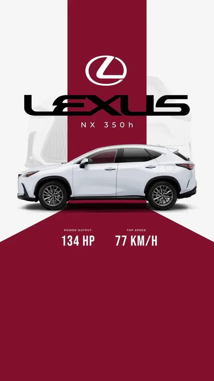 The specs counting up under the car, caught at 134 HP and 77 KM/H.